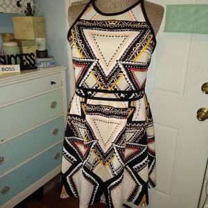 Massimo, XL, grometric pattern dropwaist dress.